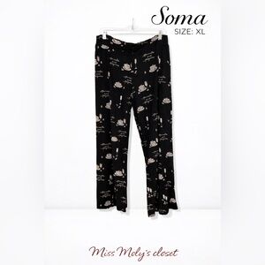 Soma Black Pancakes & Panamas Pajama Pants- Size XL